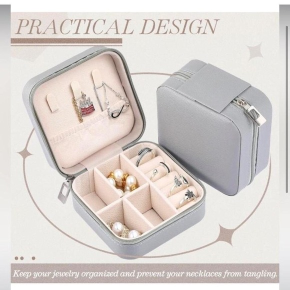 Travel Jewelry Box Organizer Portable Small Jewelry Case Storage with‎ Mirror - Picture 3 of 4